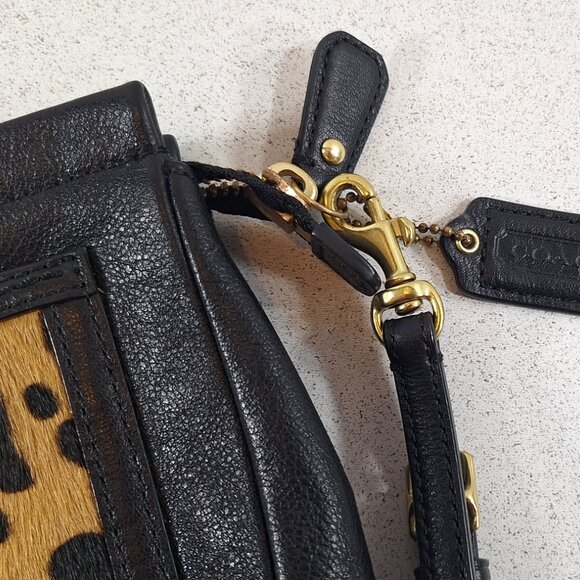 Vintage Coach Calf Hair Wristlet Clutch Leopard Print - Picture 6 of 8